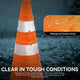 4Pcs 28 in. Foldable Collapsible Traffic Safety Cones<br>w/Heavy-Duty Base