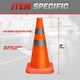 2Pcs 18 in. Foldable Collapsible Traffic Safety Cones<br>w/Heavy-Duty Base