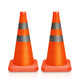 2Pcs 18 in. Foldable Collapsible Traffic Safety Cones<br>w/Heavy-Duty Base