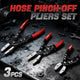 3Pcs Carbon Steel Hose Pinch-off Pliers Set<br>8 in.&10 in.&12 in.