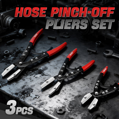 3Pcs Carbon Steel Hose Pinch-off Pliers Set<br>8 in.&10 in.&12 in.