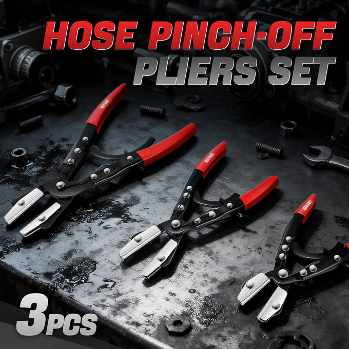 3Pcs Carbon Steel Hose Pinch-off Pliers Set<br>8 in.&10 in.&12 in.