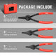 12Pcs Straight & Bent Retaining Snap Ring Pliers Set<br>0/45/90 Degree Fixed Tip Snap Ring Kit