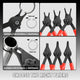 12Pcs Straight & Bent Retaining Snap Ring Pliers Set<br>0/45/90 Degree Fixed Tip Snap Ring Kit