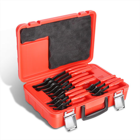 12Pcs Straight & Bent Retaining Snap Ring Pliers Set<br>0/45/90 Degree Fixed Tip Snap Ring Kit