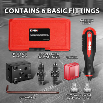 Detachable Handle Brake Line Double Flaring Tool Set<br>Creating 45degree SAE Double Single and Bubble Flares