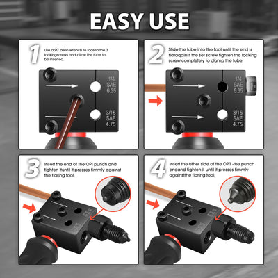 Detachable Handle Brake Line Double Flaring Tool Set<br>Creating 45degree SAE Double Single and Bubble Flares