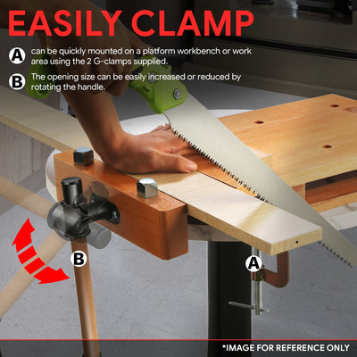 Multifuncional Wood Bench Vise w/G-Type Fixing Clips<br>18.5 in. L x 11.1 in. W x 2.75 in. H