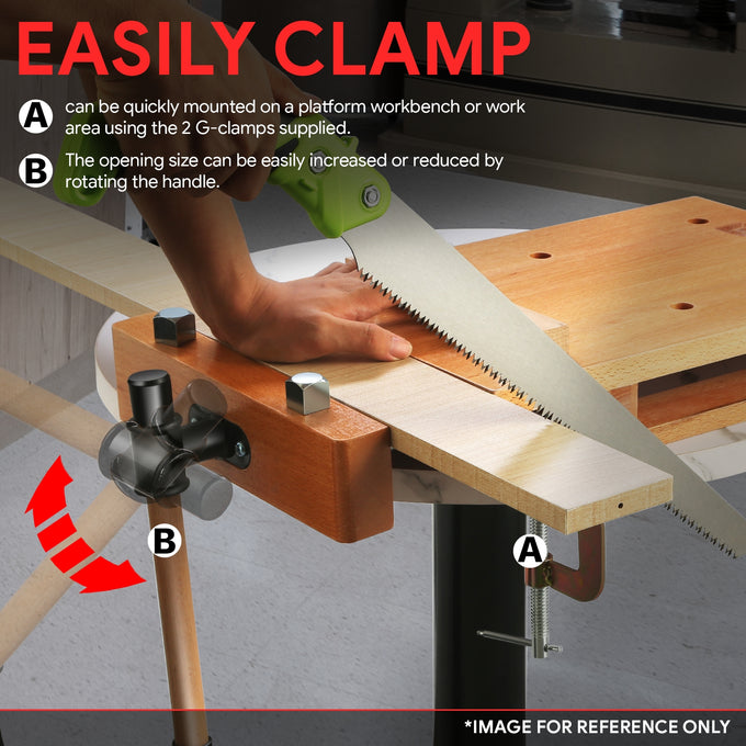 Multifuncional Wood Bench Vise w/G-Type Fixing Clips<br>18.5 in. L x 11.1 in. W x 2.75 in. H