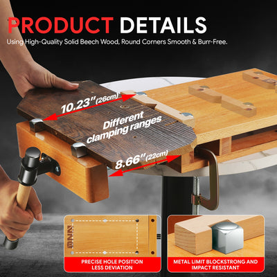 Multifuncional Wood Bench Vise w/G-Type Fixing Clips<br>18.5 in. L x 11.1 in. W x 2.75 in. H