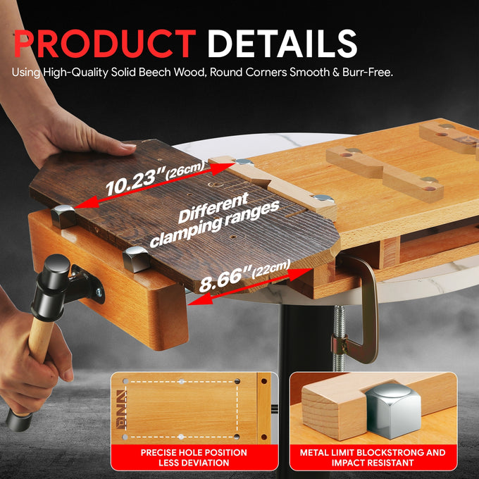 Multifuncional Wood Bench Vise w/G-Type Fixing Clips<br>18.5 in. L x 11.1 in. W x 2.75 in. H