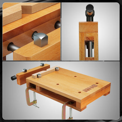 Multifuncional Wood Bench Vise w/G-Type Fixing Clips<br>18.5 in. L x 11.1 in. W x 2.75 in. H