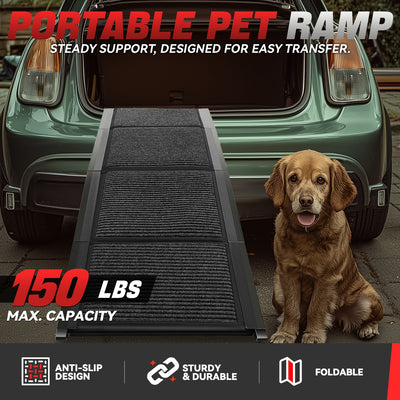 Portable Folding Non-Slip Stairs Dog Pet Ramp<br>66.9 in. L x 17.3 in. W