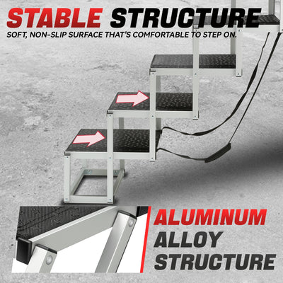 Portable Folding Non-Slip 5 Steps Dog Pet Stair<br>48.8 in. L x 29.9 in. H