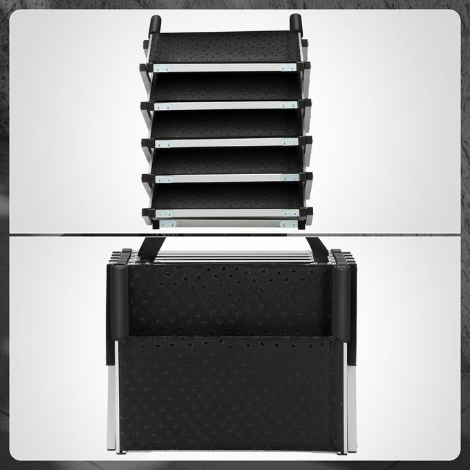 Portable Folding Non-Slip 5 Steps Dog Pet Stair<br>48.8 in. L x 29.9 in. H