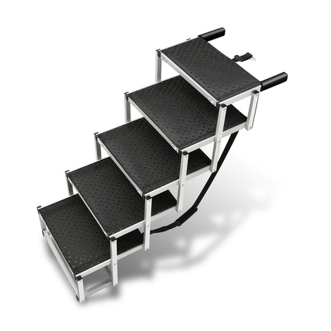 Portable Folding Non-Slip 5 Steps Dog Pet Stair<br>48.8 in. L x 29.9 in. H