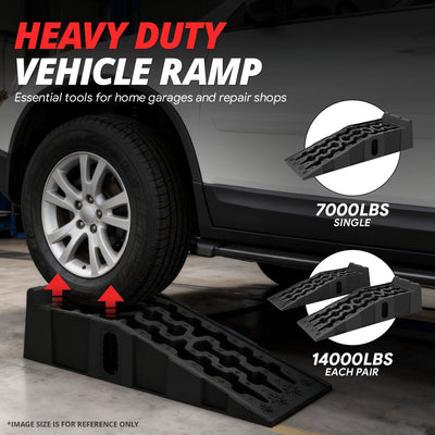 7 Ton Load Capacity 6.7 in. Car Lift Ramps<br>Overall Dimensions 35.8 in. L ¡Á 11.8 in. W ¡Á 8.6 in. H