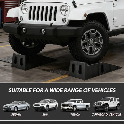 7 Ton Load Capacity 6.7 in. Car Lift Ramps<br>Overall Dimensions 35.8 in. L ¡Á 11.8 in. W ¡Á 8.6 in. H
