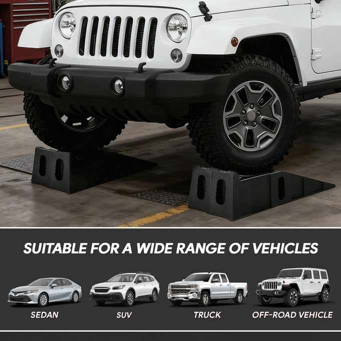 7 Ton Load Capacity 6.7 in. Car Lift Ramps<br>Overall Dimensions 35.8 in. L ¡Á 11.8 in. W ¡Á 8.6 in. H
