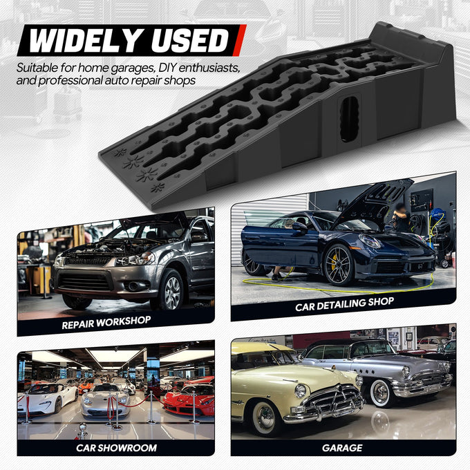 7 Ton Load Capacity 6.7 in. Car Lift Ramps<br>Overall Dimensions 35.8 in. L ¡Á 11.8 in. W ¡Á 8.6 in. H