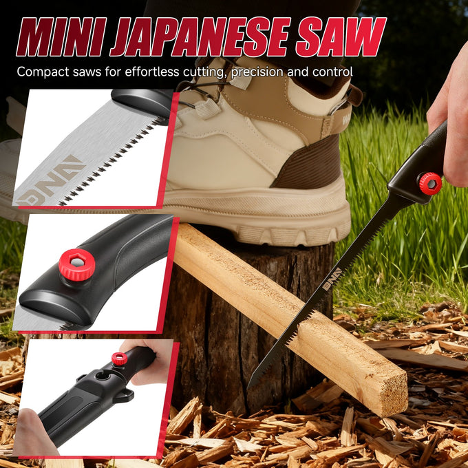 3-Piece 6.1/6.9 In. Mini Japanese Pull Saw<br>For Wood PVC Bamboo Cutting
