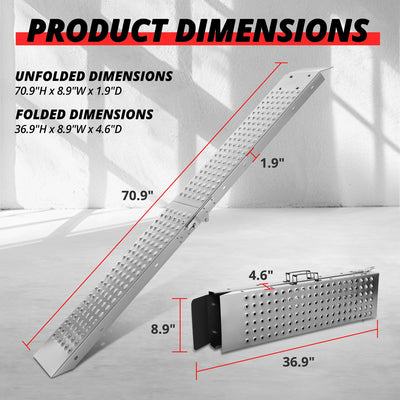 Heavt Duty Folding Ramps w/ 4 Dies<br>880 lbs Capacity 70 in. x 9 in.
