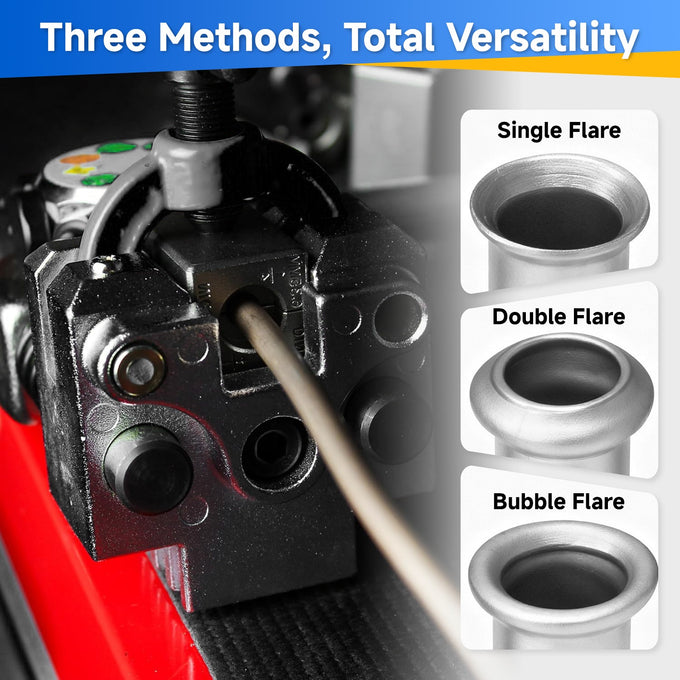 45 Degree 4 Dies Brake Line Flaring Tool Kit<br>w/Long Lever Handle Tubing Cutter