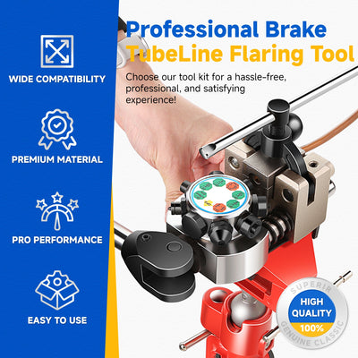 45 Degree 4 Dies Brake Line Flaring Tool Kit<br>w/Long Lever Handle Tubing Cutter