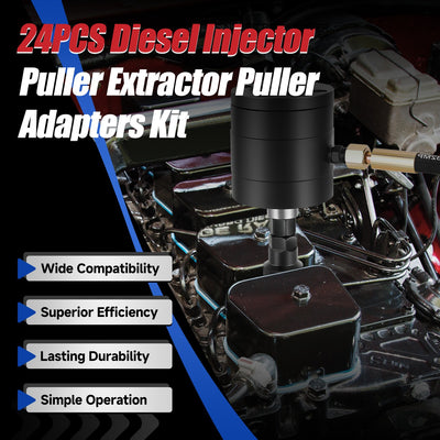 24Pcs 5-8 Bar Pneumatic Diesel Injector Puller Set<br>Air Vibration Injector Removal Tool