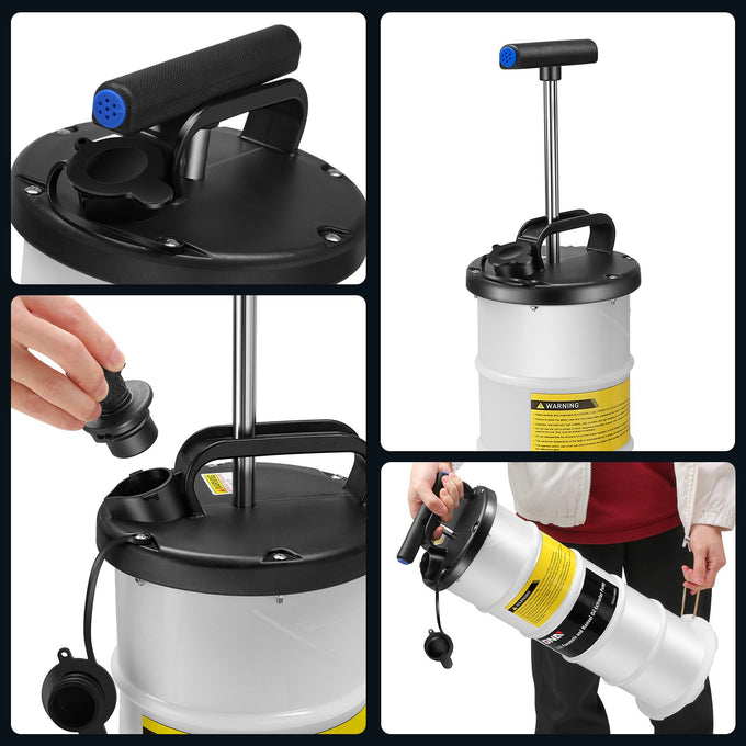 Fluid Pneumatic and Manual Oil Extractor Pump Tool Set<br>w/ Extended Oil Suction Hose&Brake Bleeding Hose