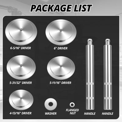 2-Piece Handle Heavy Duty Truck Hub Seal Installer Set<br>Race & Seal Drivers For Class 7 8 Trucks