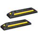 2Pcs Heavy Duty Garage Rubber Parking Stopper<br>21.2 in. X 5.7 in. X 3.14 in. w/ 1 Reflective Strip