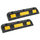 2Pcs Heavy Duty Garage Rubber Parking Stopper<br>22.8 in. X 4.33 in. X 3.34 in. w/ 1 Reflective Strip