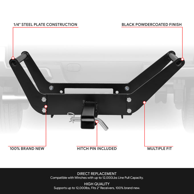 Tow Hitch Winch Mount <BR>w/2 in. Tow Hitch Receiver