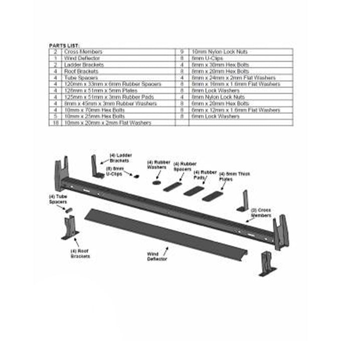 Ladder Rack <br>14-21 Chevy City Express, 10-24 Ford Transit Connect