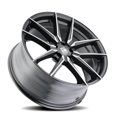 18x8in Gloss Graphite Brushed With Dark Wheel <br> 5x112 BP / 35 mm offset / 66.6 mm Hub