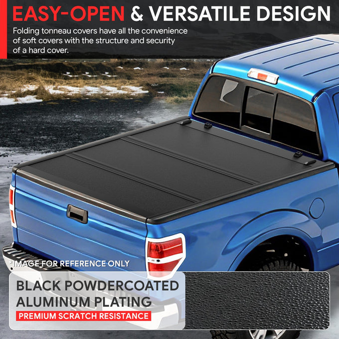 5.5Ft Bed Low Profile Tri-Fold Hard Tonneau Cover<br>04-14 Ford F-150, 06-08 Lincoln Mark LT