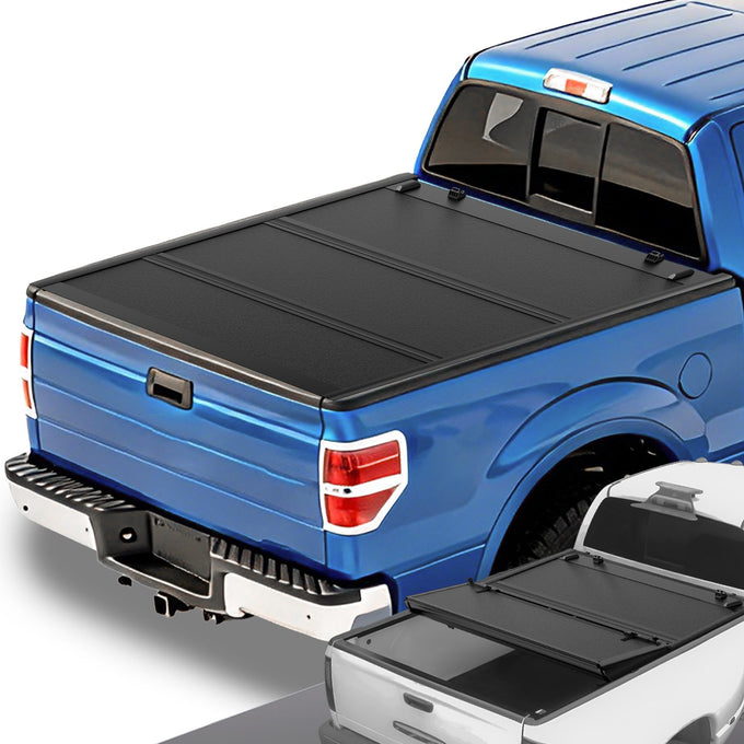 5.5Ft Bed Low Profile Tri-Fold Hard Tonneau Cover<br>04-14 Ford F-150, 06-08 Lincoln Mark LT