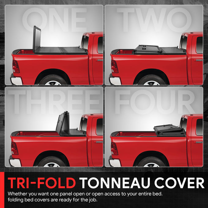 5.7Ft Bed Low Profile Tri-Fold Hard Tonneau Cover<br>19-25 Ram 1500