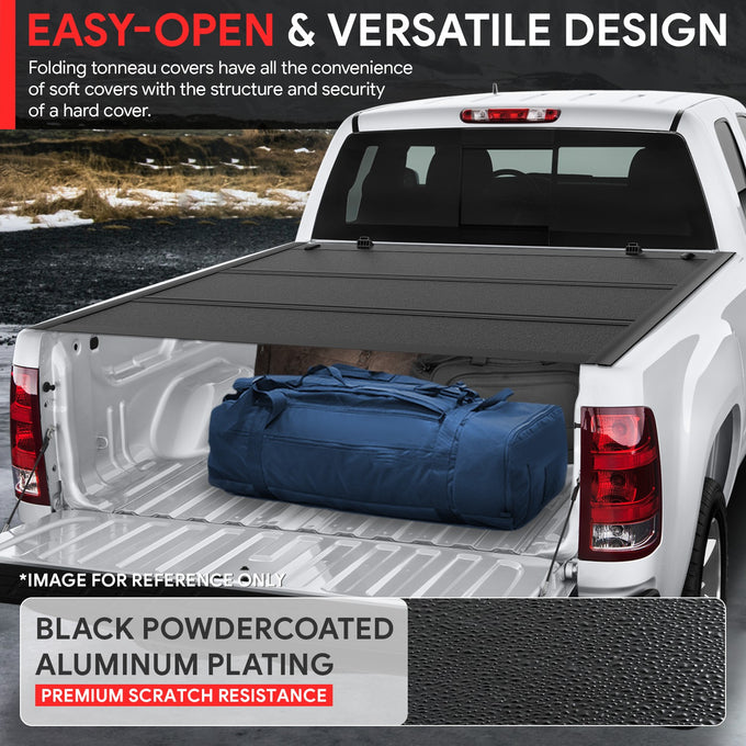 5.8Ft Bed Low Profile Tri-Fold Hard Tonneau Cover<br>07-18 Chevy Silverado, GMC Sierra 1500