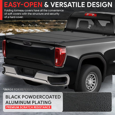 5.8Ft Bed Low Profile Tri-Fold Hard Tonneau Cover<br>19-25 Chevy Silverado 1500, GMC Sierra 1500