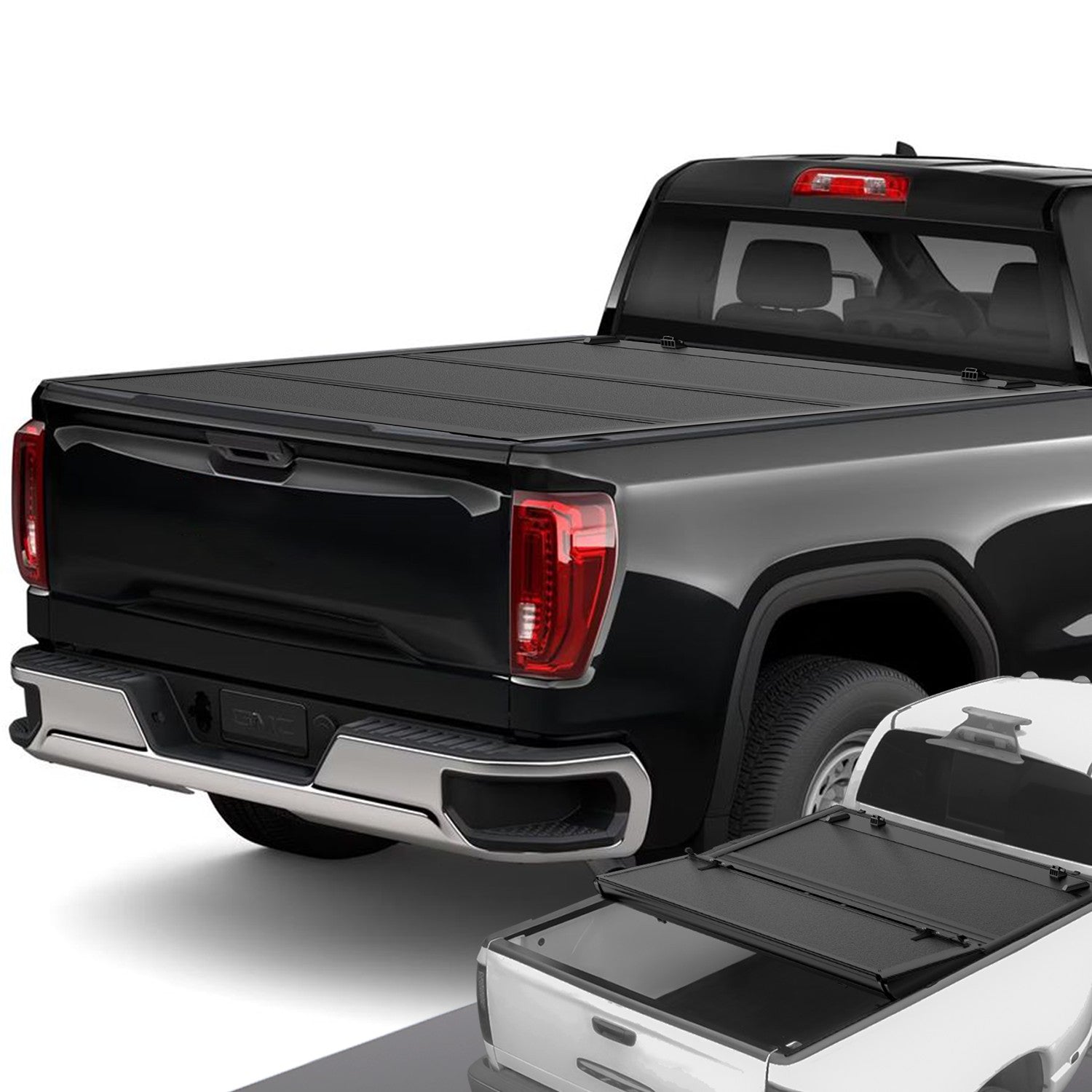 5.8Ft Bed Low Profile Tri-Fold Hard Tonneau Cover<br>19-25 Chevy Silverado 1500, GMC Sierra 1500