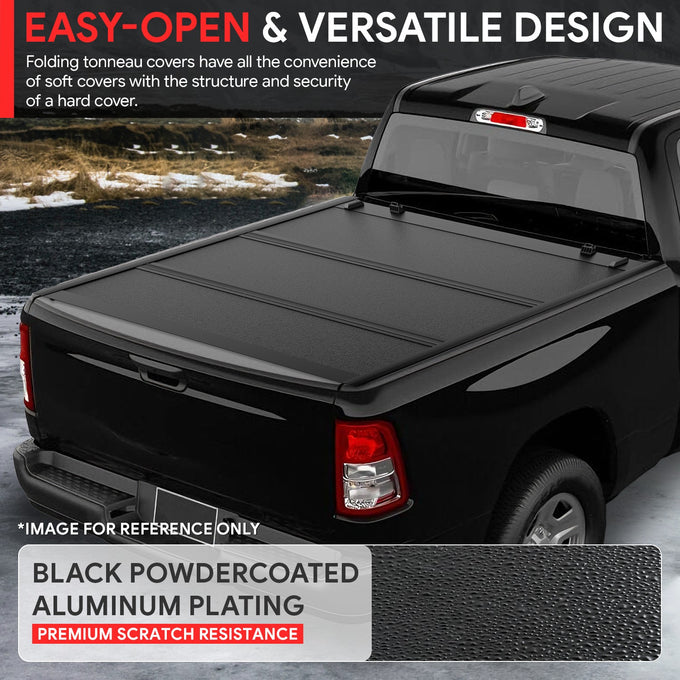 5.7Ft Bed Low Profile Tri-Fold Hard Tonneau Cover<br>09-18 Ram 1500, 19-25 Classic