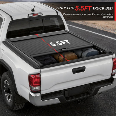 5.5Ft Bed Retractable Tonneau Cover<br>09-26 Ford F-150
