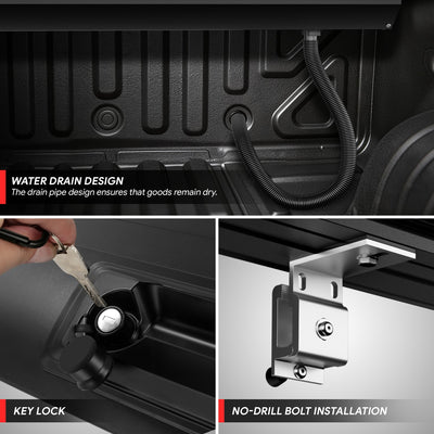5Ft Bed Retractable Tonneau Cover<br>19-23 Ford Ranger