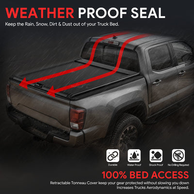 5.5Ft Bed Retractable Tonneau Cover<br>22-26 Toyota Tundra