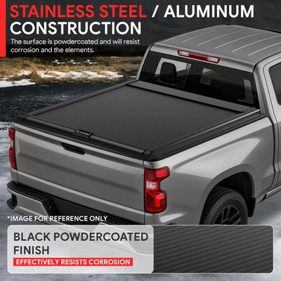 5.8Ft Bed Retractable Tonneau Cover<br>14-26 Chevy Silverado 1500, GMC Sierra 1500