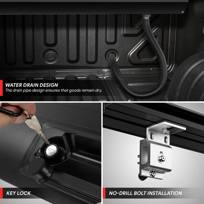 5.8Ft Bed Retractable Tonneau Cover<br>14-26 Chevy Silverado 1500, GMC Sierra 1500