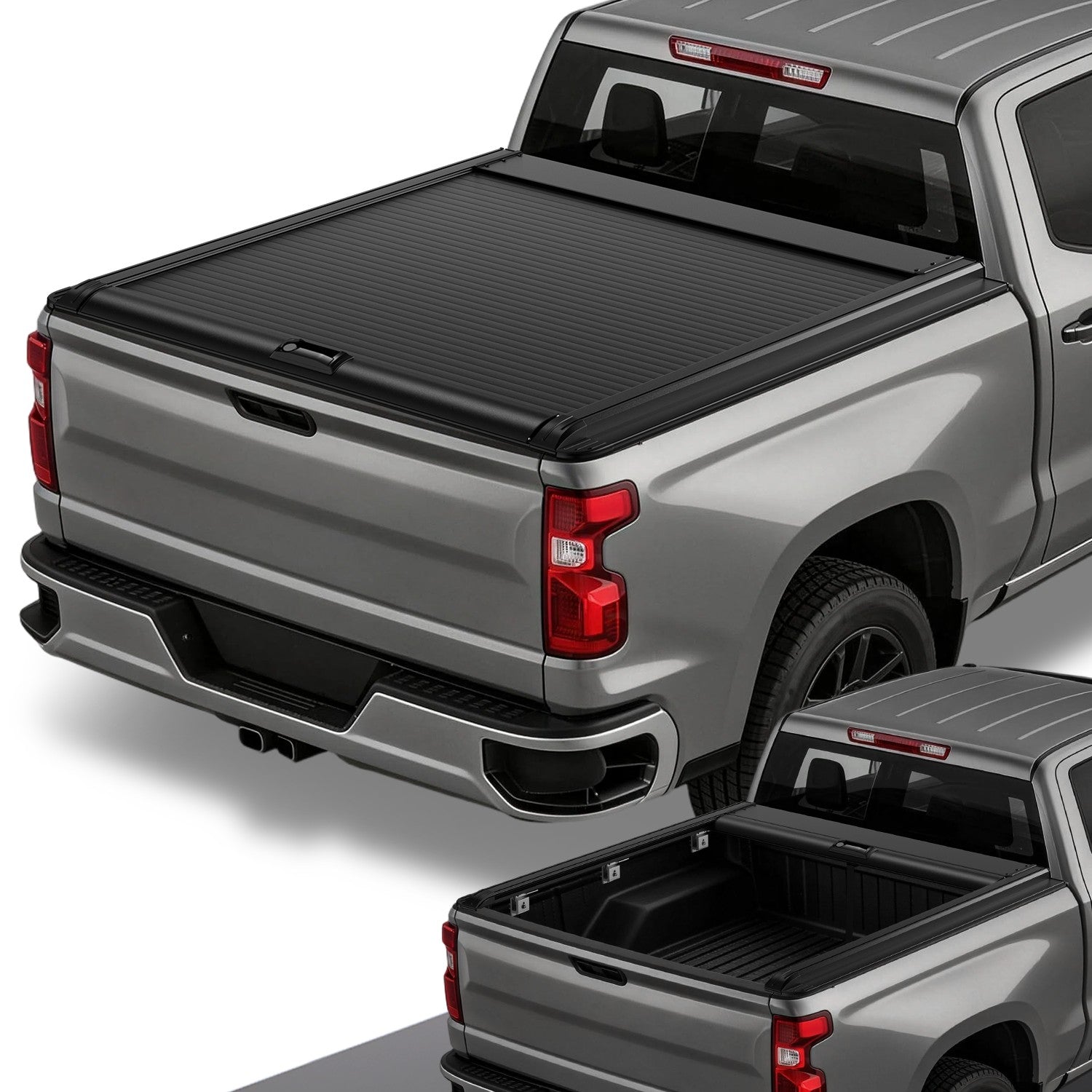 5.8Ft Bed Retractable Tonneau Cover<br>14-26 Chevy Silverado 1500, GMC Sierra 1500