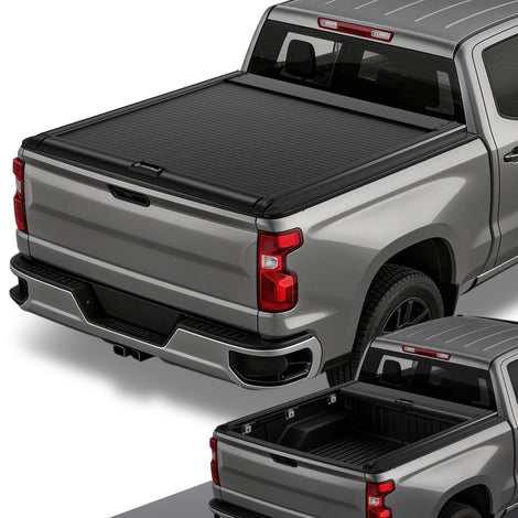 5.8Ft Bed Retractable Tonneau Cover<br>14-26 Chevy Silverado 1500, GMC Sierra 1500
